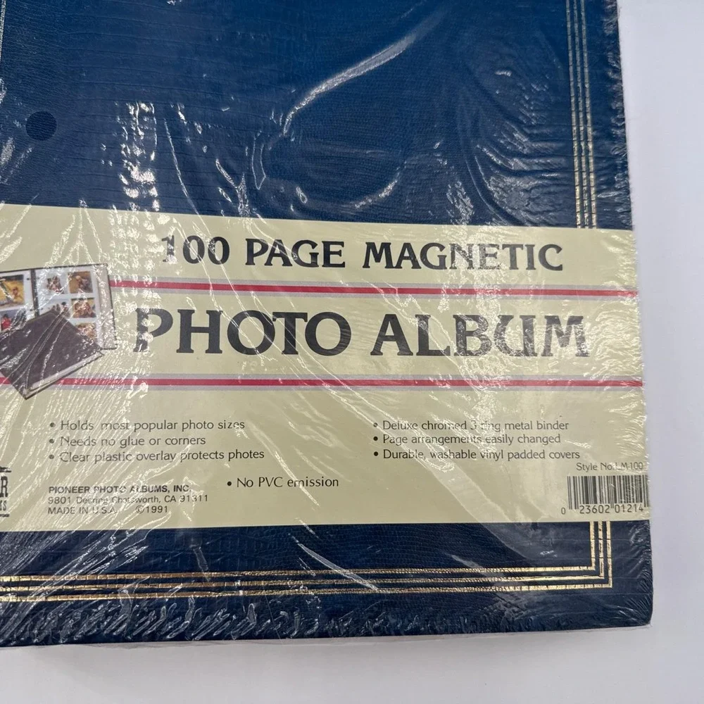 Vtg 1990s Navy Blue Pioneer Magnetic Page Photo Album 10